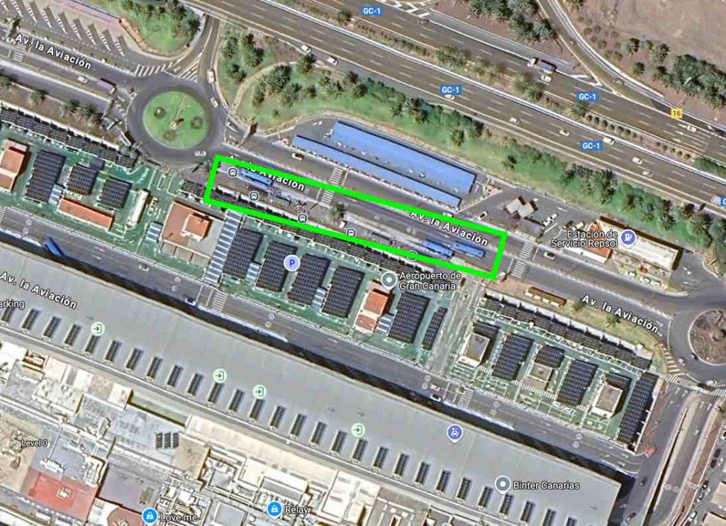 Parada de bus aeropuerto gran canaria 11zon